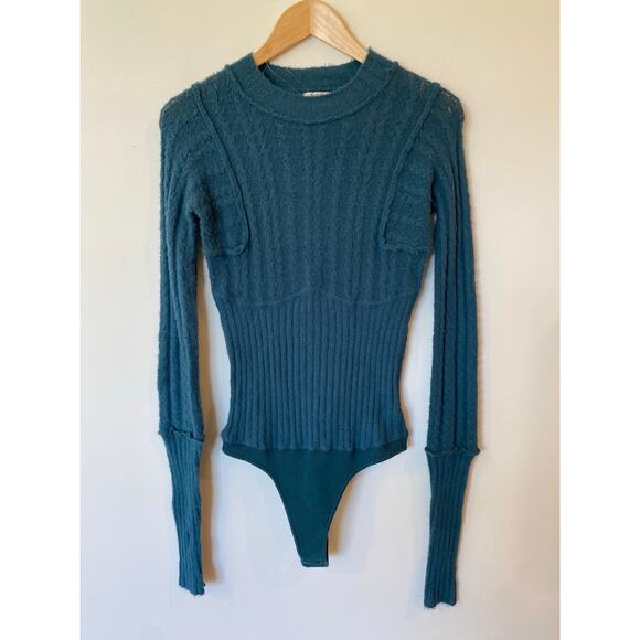 Free People Teal Ribbed Bodysuit - Picture 5 of 13